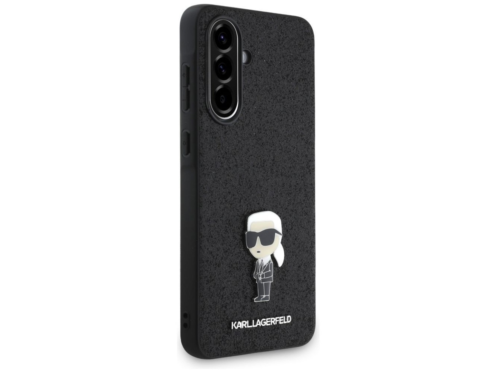 Funda metálica con pin y logo Ikonik fijo de Karl Lagerfeld con purpurina para Samsung Galaxy A5 - N