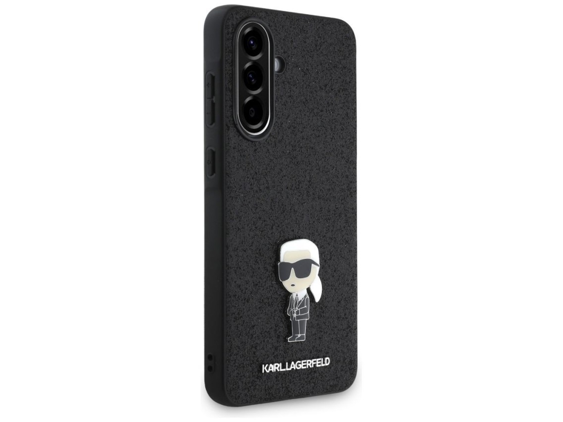 Funda metálica con pin y logo Ikonik fijo de Karl Lagerfeld con purpurina para Samsung Galaxy A5 - N