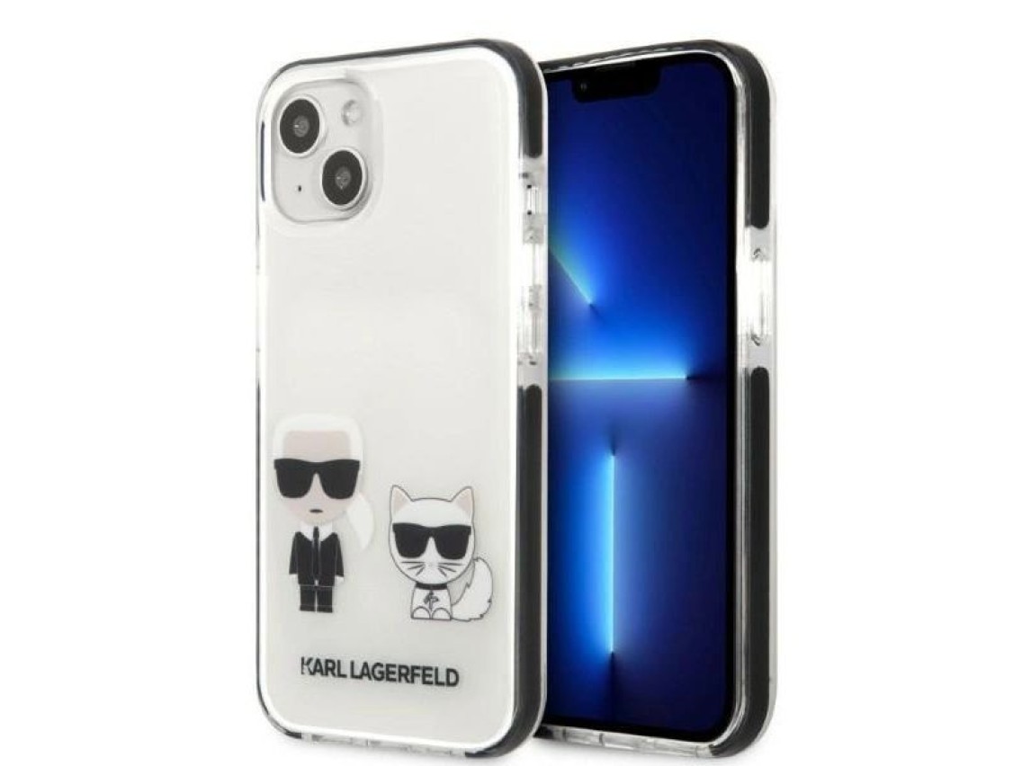 Karl Lagerfeld KLHCP13STPEKCW Capa rígida branca/branca para iPhone 13 mini 5.4" Karl&Choupette