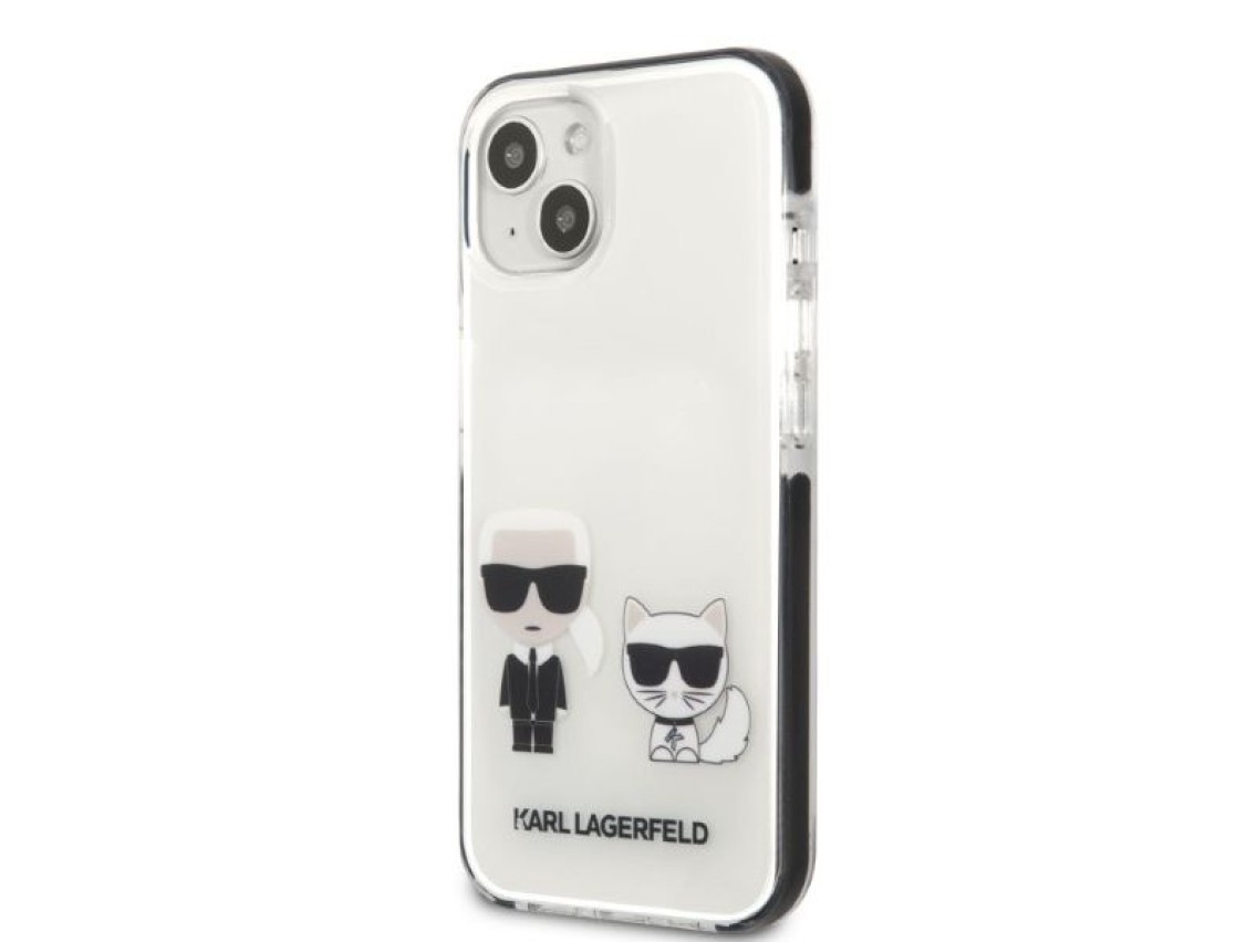 Karl Lagerfeld KLHCP13STPEKCW Capa rígida branca/branca para iPhone 13 mini 5.4" Karl&Choupette