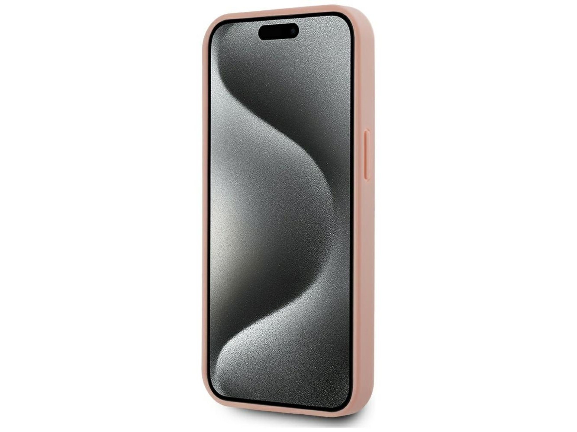 Karl Lagerfeld Leather Monogram Metal Logo MagSafe iPhone 15 Case - Pink