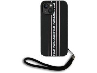 Karl Lagerfeld Saffiano Athleisure Stripes Cord iPhone 15 Case - Pink Karl Lagerfeld Saffiano Athleisure Stripes Cord iPhone 15 Case - Pink