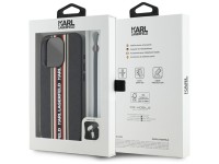 Karl Lagerfeld Saffiano Athleisure Stripes Cord iPhone 15 Pro Max Case - Red Karl Lagerfeld Saffiano Athleisure Stripes Cord iPhone 15 Pro Max Case - Red