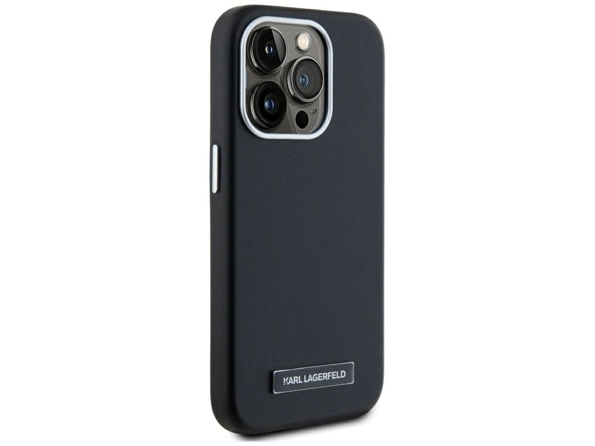 Karl Lagerfeld FW Metal Plate MagSafe iPhone 15 Pro Case - Black