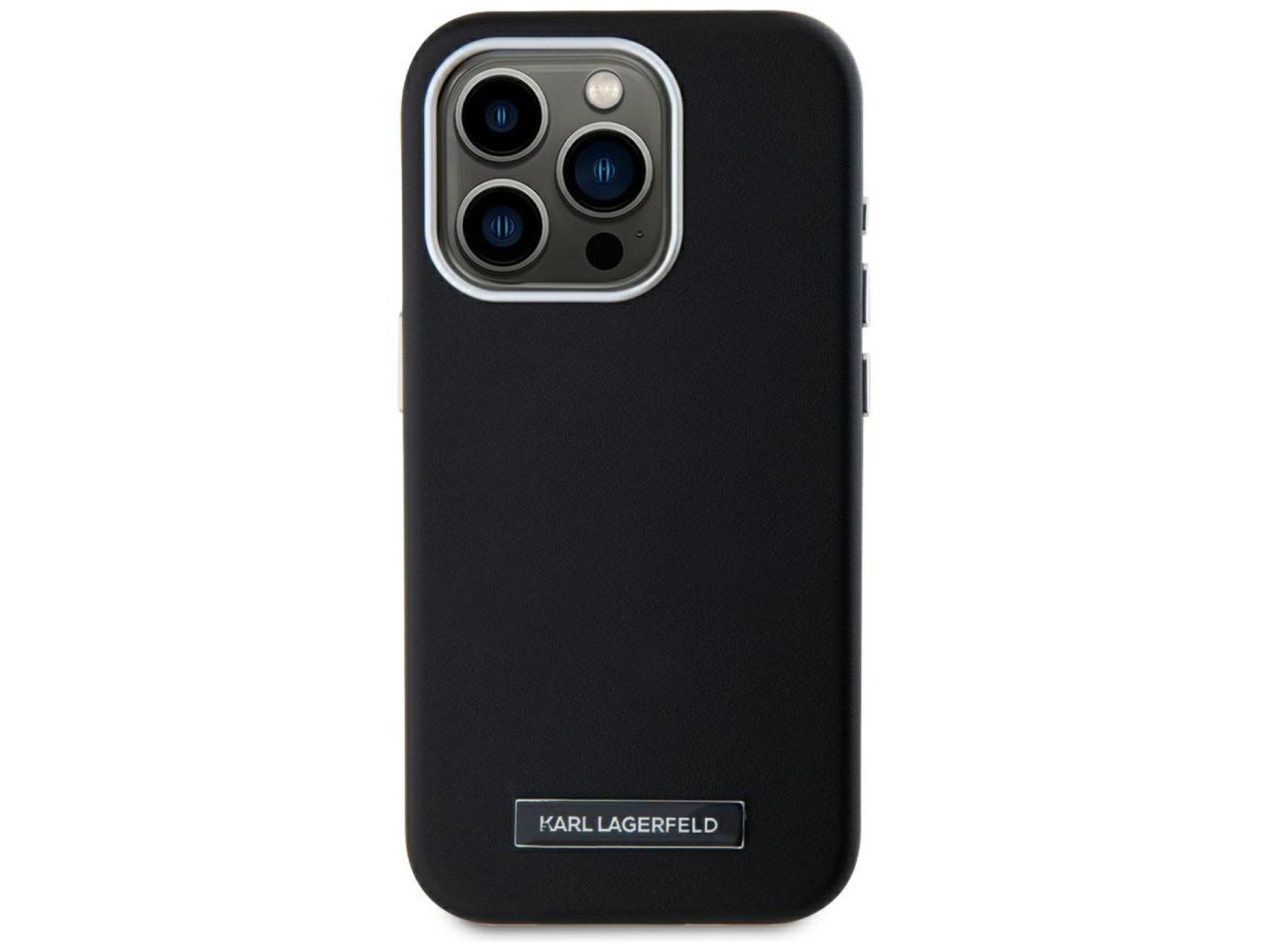 Karl Lagerfeld FW Metal Plate MagSafe iPhone 15 Pro Case - Black