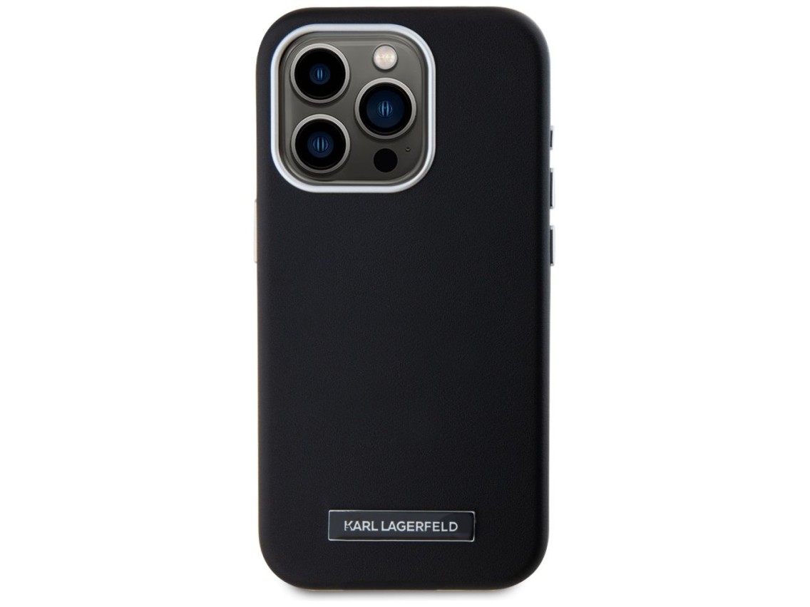 Funda Karl Lagerfeld FW Metal Plate MagSafe para iPhone 15 Pro Max - Negra