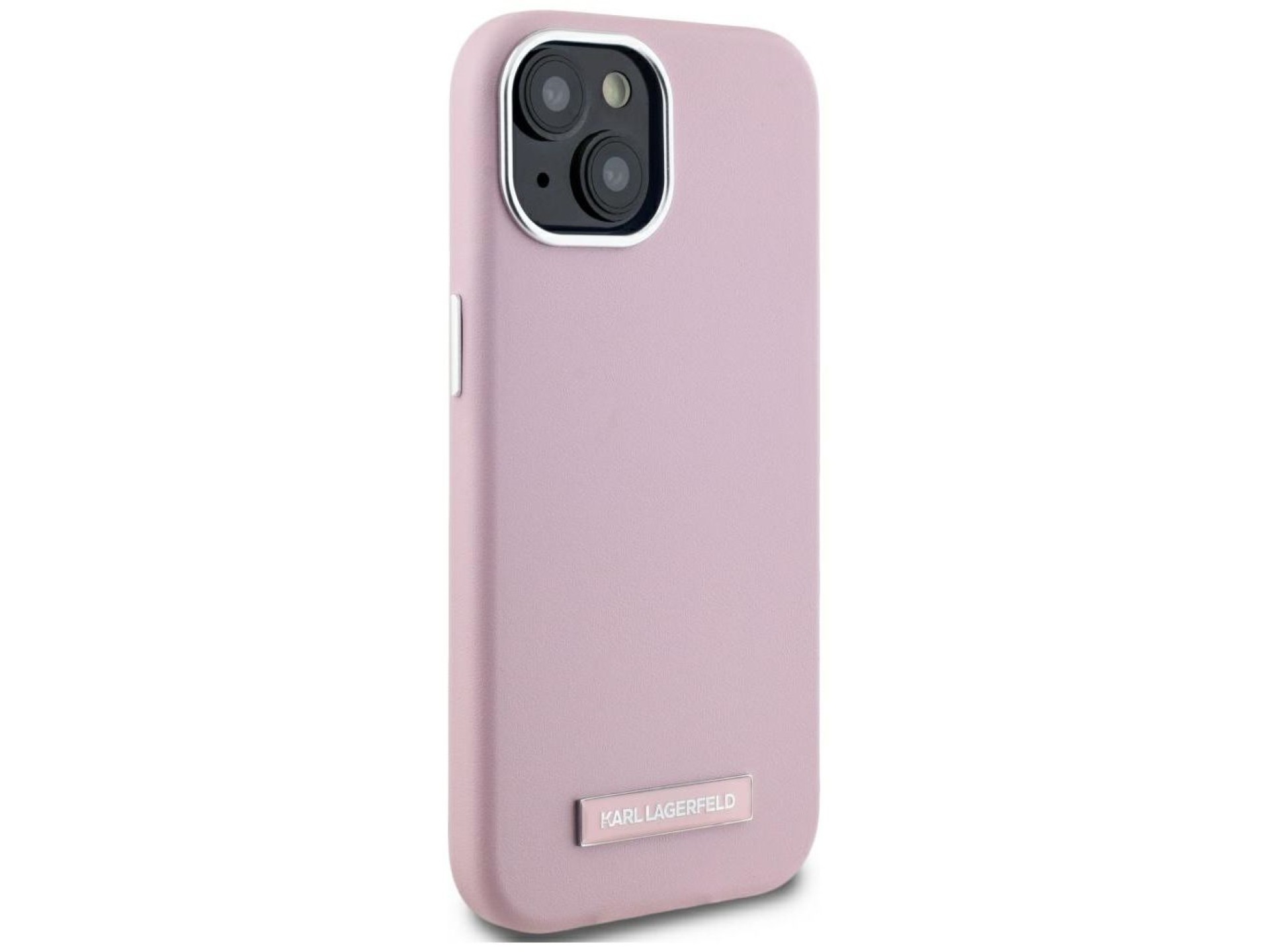 Capa MagSafe Karl Lagerfeld FW com placa de metal para iPhone 15 - Rosa