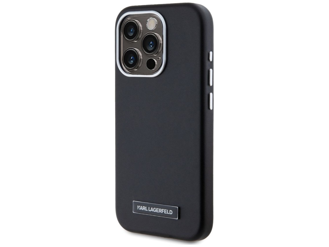 Funda Karl Lagerfeld FW Metal Plate MagSafe para iPhone 15 Pro Max - Negra