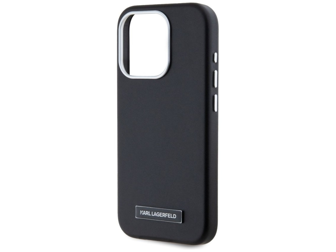 Funda Karl Lagerfeld FW Metal Plate MagSafe para iPhone 15 Pro Max - Negra