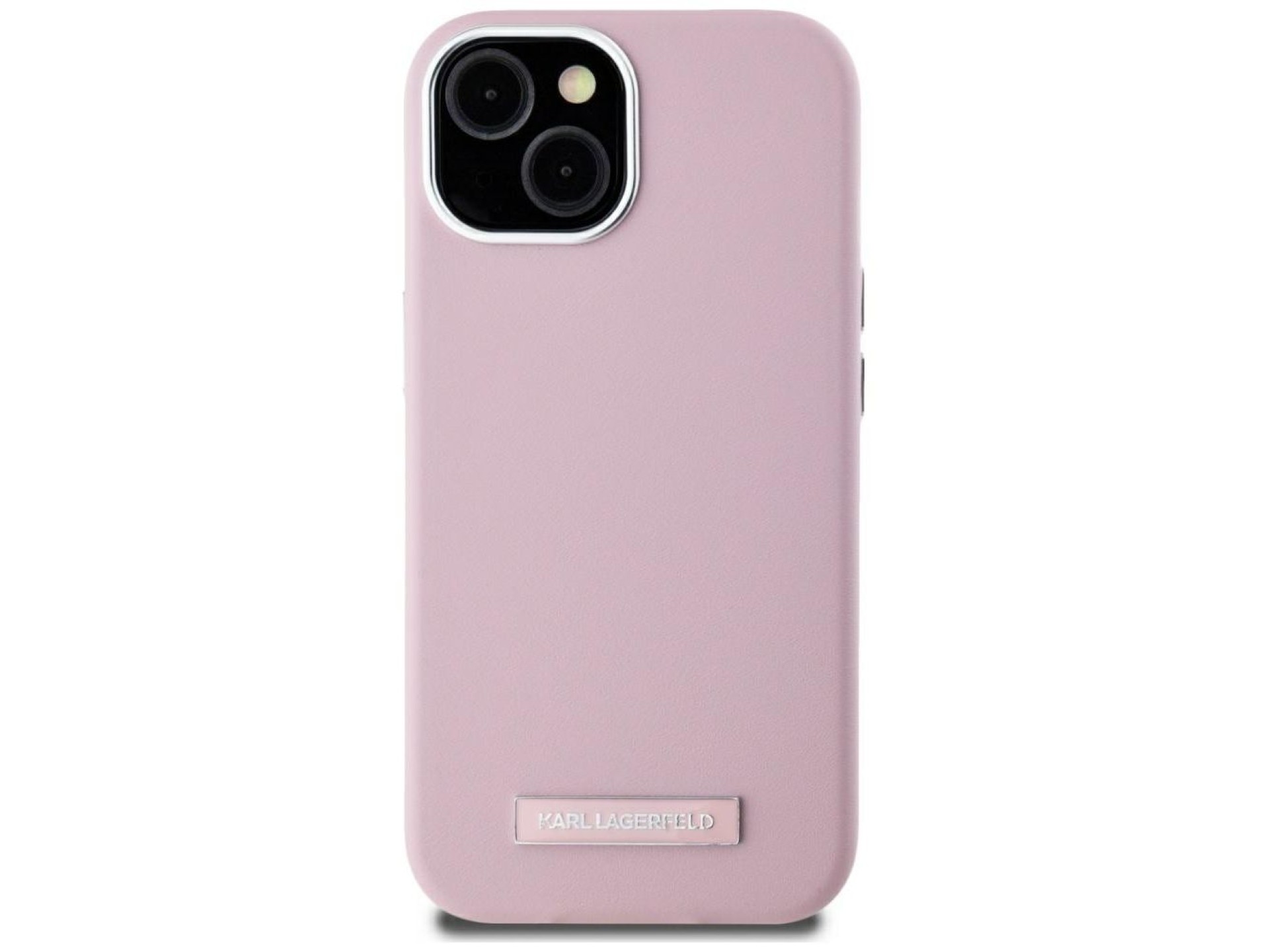 Capa MagSafe Karl Lagerfeld FW com placa de metal para iPhone 15 - Rosa