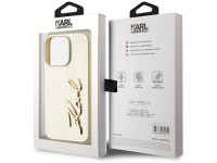 Karl Lagerfeld Wrinkled Metal Signature iPhone 15 Pro Max Case - Gold Karl Lagerfeld Wrinkled Metal Signature iPhone 15 Pro Max Case - Gold