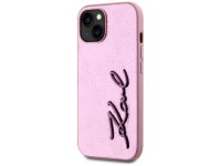 Karl Lagerfeld Wrinkled Metal Signature iPhone 15 Case - Pink Karl Lagerfeld Wrinkled Metal Signature iPhone 15 Case - Pink