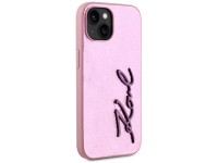 Karl Lagerfeld Wrinkled Metal Signature iPhone 15 Case - Pink Karl Lagerfeld Wrinkled Metal Signature iPhone 15 Case - Pink
