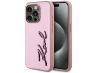 Karl Lagerfeld Wrinkled Metal Signature iPhone 15 Pro Case - Pink Karl Lagerfeld Wrinkled Metal Signature iPhone 15 Pro Case - Pink