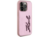 Karl Lagerfeld Wrinkled Metal Signature iPhone 15 Pro Case - Pink Karl Lagerfeld Wrinkled Metal Signature iPhone 15 Pro Case - Pink