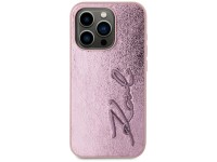 Karl Lagerfeld Wrinkled Metal Signature iPhone 15 Pro Case - Pink Karl Lagerfeld Wrinkled Metal Signature iPhone 15 Pro Case - Pink
