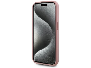 Karl Lagerfeld Wrinkled Metal Signature iPhone 15 Pro Max Case - Pink