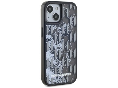 Karl Lagerfeld Liquide Glitter Monogram Gradient iPhone 15 Case - Black Karl Lagerfeld Liquide Glitter Monogram Gradient iPhone 15 Case - Black