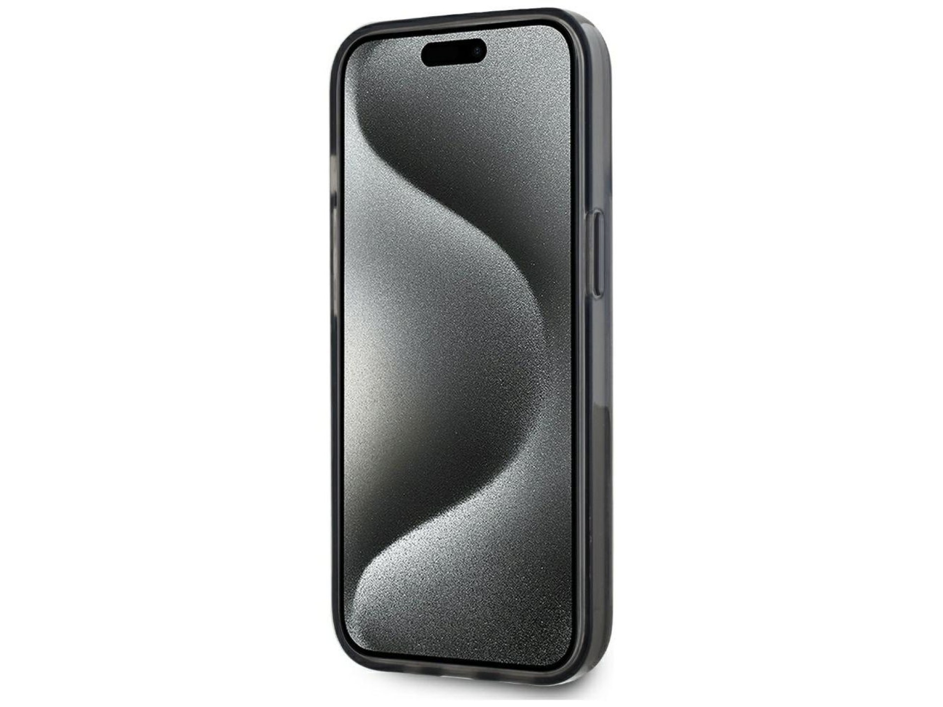 Karl Lagerfeld Liquide Glitter Monogram Gradient iPhone 15 Case - Black