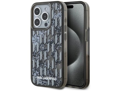 Karl Lagerfeld Liquide Glitter Monogram Gradient iPhone 15 Pro Max Case - Black Karl Lagerfeld Liquide Glitter Monogram Gradient iPhone 15 Pro Max Case - Black