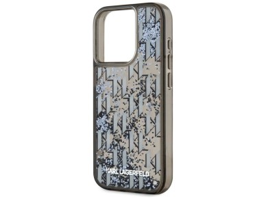 Karl Lagerfeld Liquide Glitter Monogram Gradient iPhone 15 Pro Case - Black Karl Lagerfeld Liquide Glitter Monogram Gradient iPhone 15 Pro Case - Black