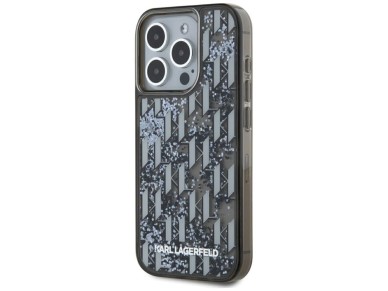 Karl Lagerfeld Liquide Glitter Monogram Gradient iPhone 15 Pro Max Case - Black Karl Lagerfeld Liquide Glitter Monogram Gradient iPhone 15 Pro Max Case - Black