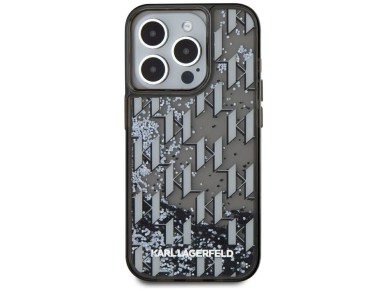 Karl Lagerfeld Liquide Glitter Monogram Gradient iPhone 15 Pro Max Case - Black Karl Lagerfeld Liquide Glitter Monogram Gradient iPhone 15 Pro Max Case - Black