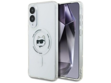 Karl Lagerfeld Button Choupette Head Printed Logo MagSafe Case for Samsung Galaxy S25 Edge - White Karl Lagerfeld Button Choupette Head Printed Logo MagSafe Case for Samsung Galaxy S25 Edge - White