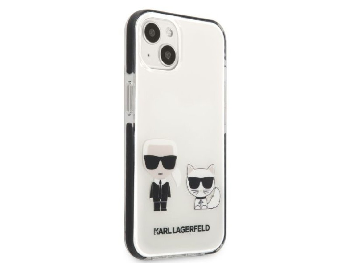 Karl Lagerfeld KLHCP13STPEKCW Capa rígida branca/branca para iPhone 13 mini 5.4" Karl&Choupette