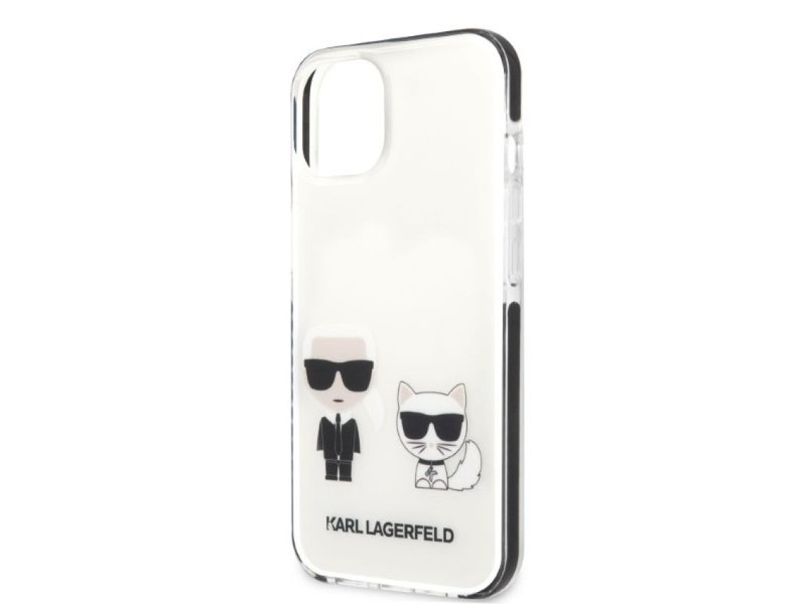 Karl Lagerfeld KLHCP13STPEKCW Capa rígida branca/branca para iPhone 13 mini 5.4" Karl&Choupette