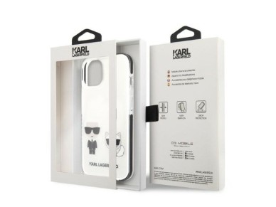 Karl Lagerfeld KLHCP13STPEKCW iPhone 13 mini 5.4" hardcase white/white Karl&Choupette Karl Lagerfeld KLHCP13STPEKCW iPhone 13 mini 5.4" hardcase white/white Karl&Choupette