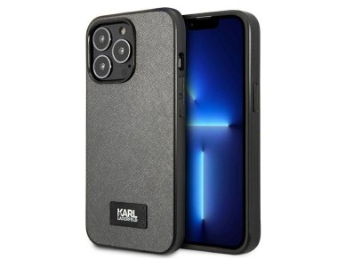 Funda Karl Lagerfeld Saffiano Plaque para iPhone 13 Pro / 13 de 6,1" - plateada