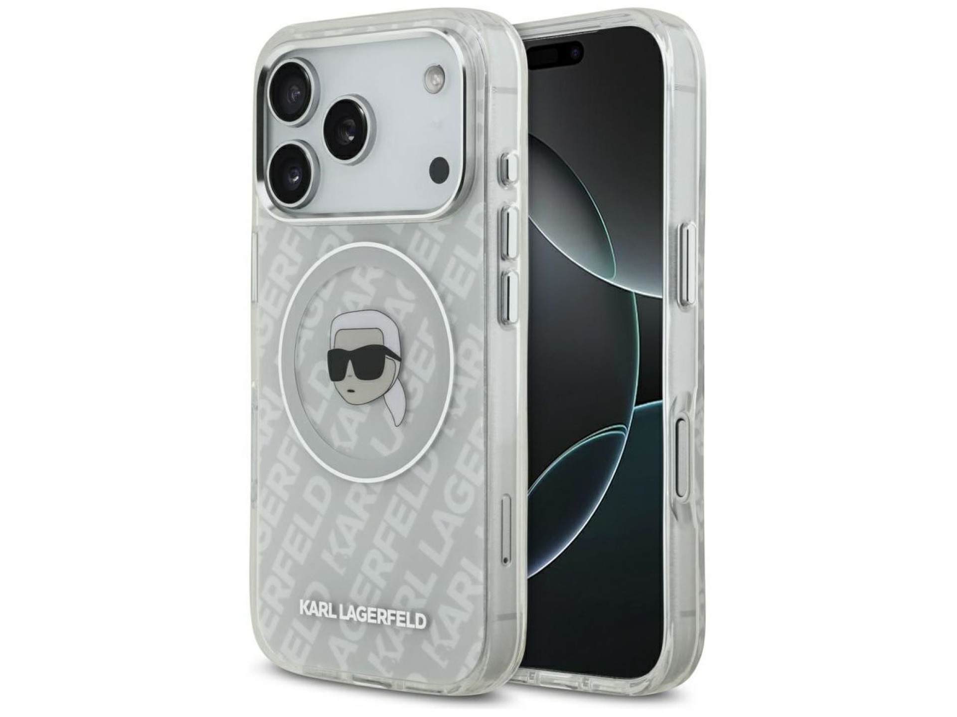 Funda Karl Lagerfeld IML con logo Karl Head MagSafe para iPhone 17 Pro - Gris