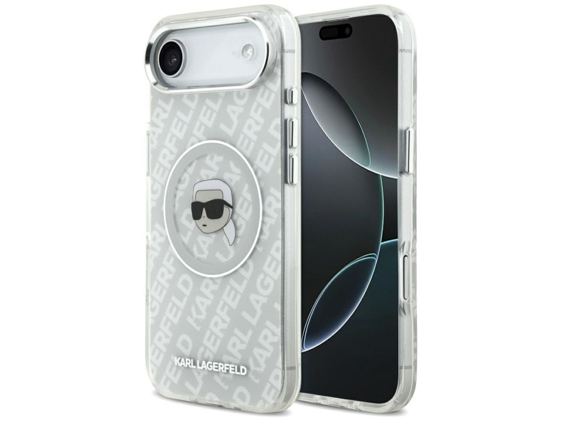 Funda para iPhone Air Karl Lagerfeld IML con logo Karl Head MagSafe - Gris