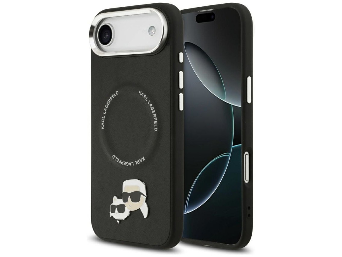 Funda Karl Lagerfeld Karl & Choupette Pins MagSafe para iPhone Air - Negra