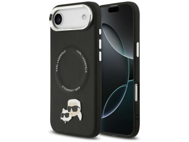 Karl Lagerfeld Karl & Choupette Pins MagSafe Case for iPhone Air - Black Karl Lagerfeld Karl & Choupette Pins MagSafe Case for iPhone Air - Black
