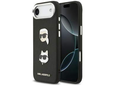 Karl Lagerfeld FW Grained Karl & Choupette Heads Pins & Logo iPhone Air Case - Black Karl Lagerfeld FW Grained Karl & Choupette Heads Pins & Logo iPhone Air Case - Black