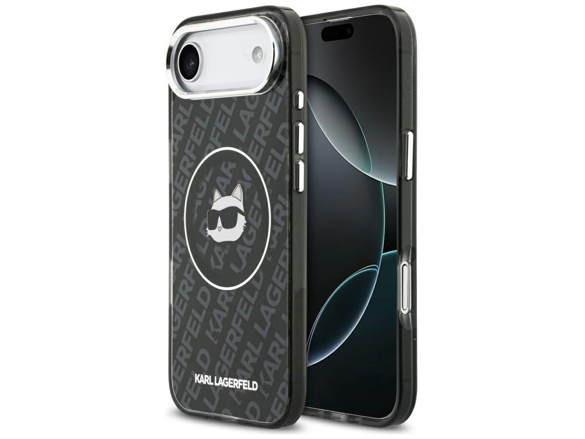 Funda para iPhone Air Karl Lagerfeld IML con logo de Choupette y MagSafe - Negra