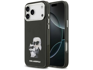 Karl Lagerfeld IML Aquarelle Karl & Choupette & Logo MagSafe Case for iPhone 17 Pro - Black