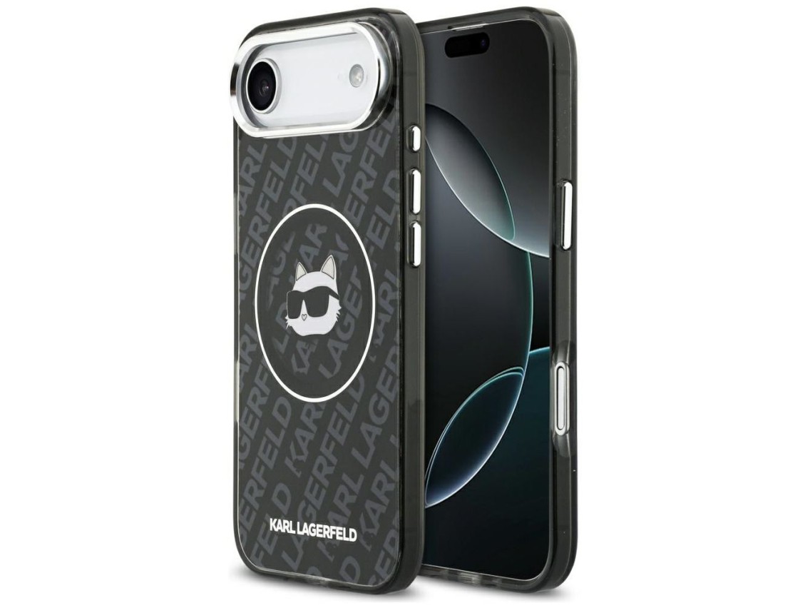Funda para iPhone Air Karl Lagerfeld IML con logo de Choupette y MagSafe - Negra