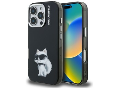 Karl Lagerfeld IML Aquarelle Choupette & Logo iPhone 16 Pro Case - Black Karl Lagerfeld IML Aquarelle Choupette & Logo iPhone 16 Pro Case - Black