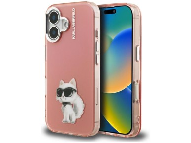 Karl Lagerfeld IML Aquarelle Choupette & Logo iPhone 16 Case - Pink Karl Lagerfeld IML Aquarelle Choupette & Logo iPhone 16 Case - Pink