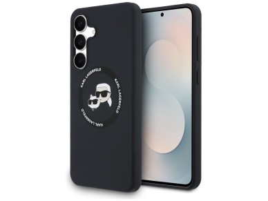 Karl Lagerfeld Silicone Karl & Choupette Heads MagSafe Case for Samsung Galaxy S25 FE - Black Karl Lagerfeld Silicone Karl & Choupette Heads MagSafe Case for Samsung Galaxy S25 FE - Black