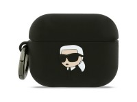 Capa 3D de silicone com a cabe�a de Karl Lagerfeld para AirPods Pro 3 - Preta