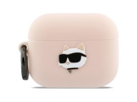 Capa 3D de silicone Karl Lagerfeld Chaupette Head para AirPods Pro 3 - Rosa