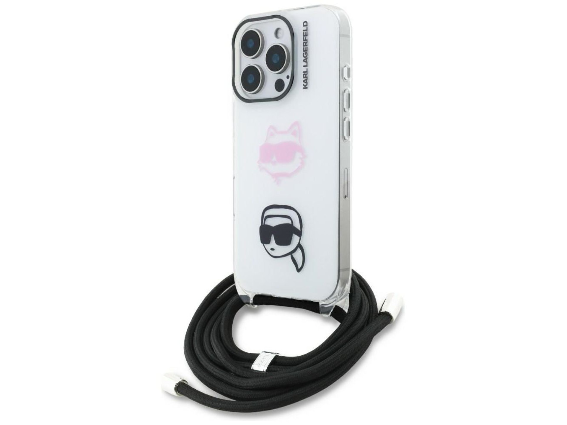 Funda Karl&Choupette de Karl Lagerfeld IML para iPhone 16 Pro - Blanca