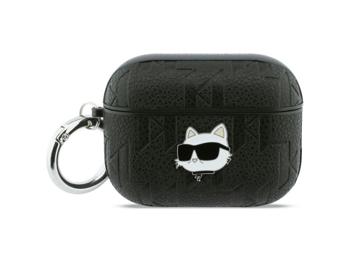Karl Lagerfeld Monogram Choupette Head Case for AirPods Pro 3 - Black