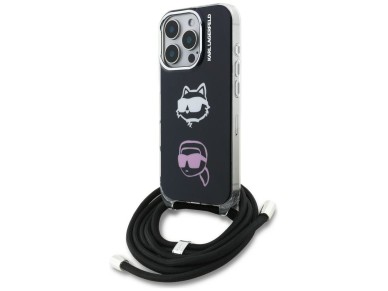 Karl Lagerfeld IML Crossbody Karl&Choupette Head Case for iPhone 16 Pro Max - Black Karl Lagerfeld IML Crossbody Karl&Choupette Head Case for iPhone 16 Pro Max - Black