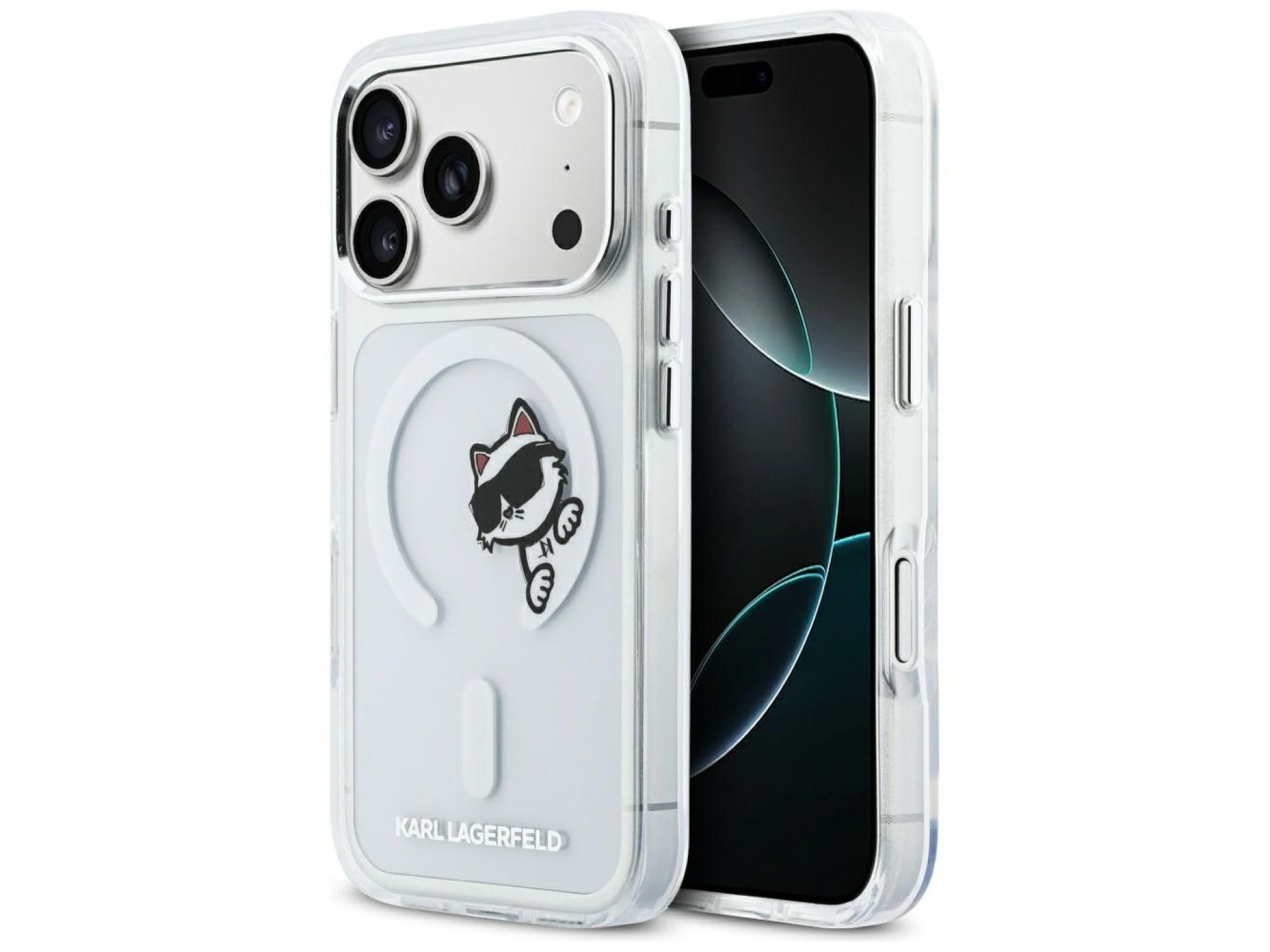 Capa Karl Lagerfeld IML Peekaboo MagSafe para iPhone 17 Pro - Transparente
