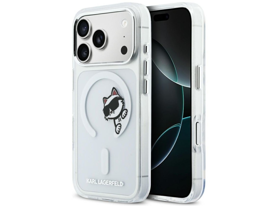 Capa Karl Lagerfeld IML Peekaboo MagSafe para iPhone 17 Pro - Transparente
